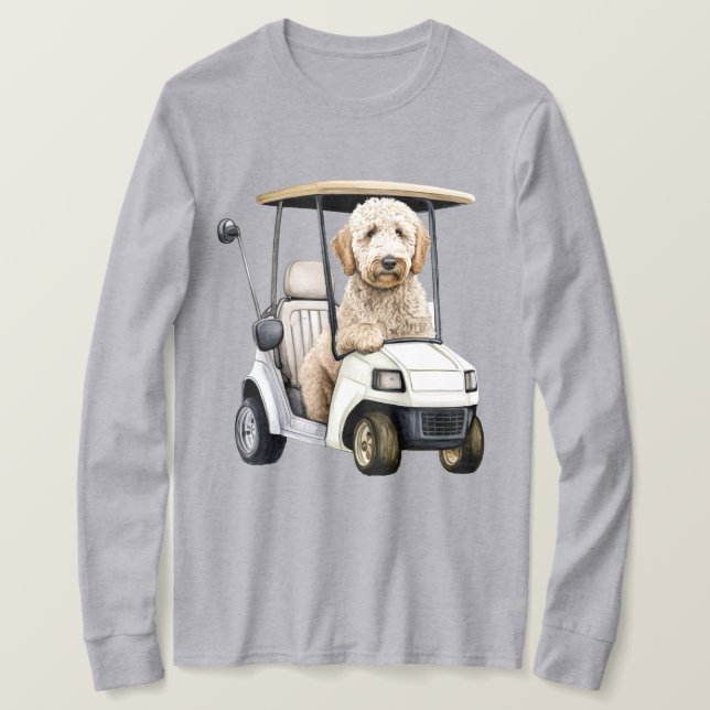 Goldendoodle Labradoode Hund Pappa Gift Golfing sh T Shirt (Design framsida)