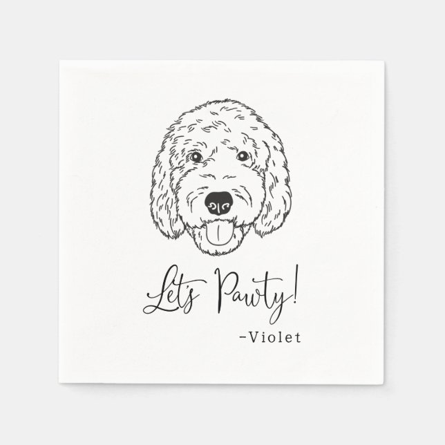 Goldendoodle Labradoodle Anpassningsbar.Napkin Hun Pappersservett (Framsidan)