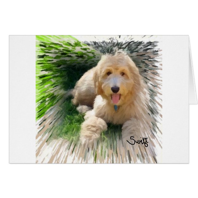 Goldendoodle Labradoodle Hälsningskort (Framsidan Horizontal)