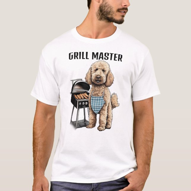 Goldendoodle labradoodle hund pappa grillar lustig t shirt (Framsida)