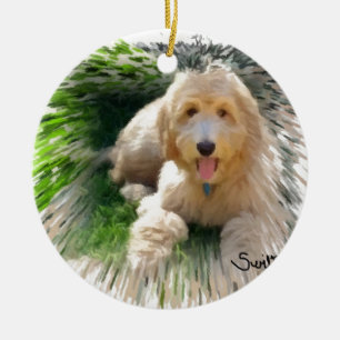 Goldendoodle Labradoodle Julgransprydnad Keramik