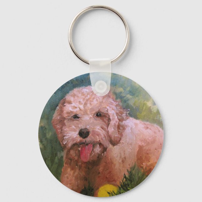 Goldendoodle/ Labradoodle.Nyckelring Nyckelring (Framsida)