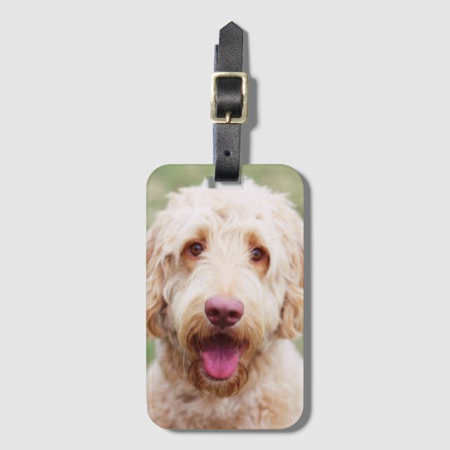 Goldendoodle-leende Bagagebricka (Framsida vertikal)