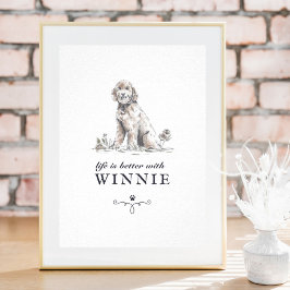 Goldendoodle-livet är bättre med Anpassningsbar Hu Poster