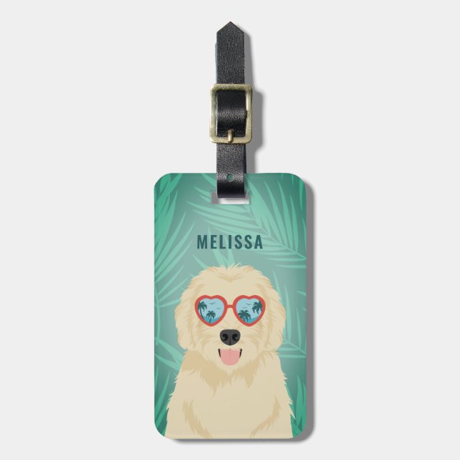 Goldendoodle Luggage Tag Bagagebricka (Vertikal Framsida)