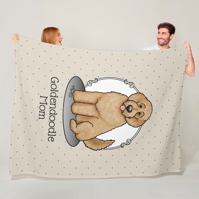 Goldendoodle Mamma Doodle Mamma (guldröd) mamma Fleecefilt (På plats)