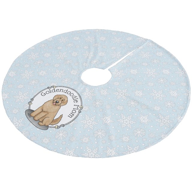 Goldendoodle Mamma Doodle Mamma (guldröd) mamma Julgransmatta Fleece (Vinklad)