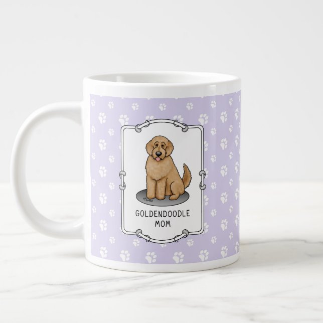 Goldendoodle Mamma Doodle Mamma (guldröd) mamma Jumbo Mugg (Vänster)