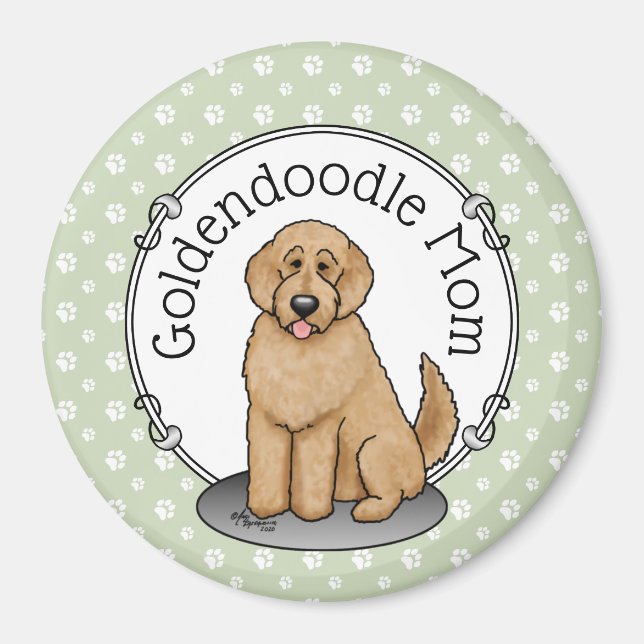 Goldendoodle Mamma Doodle Mamma (guldröd) mamma Magnet (Framsidan)