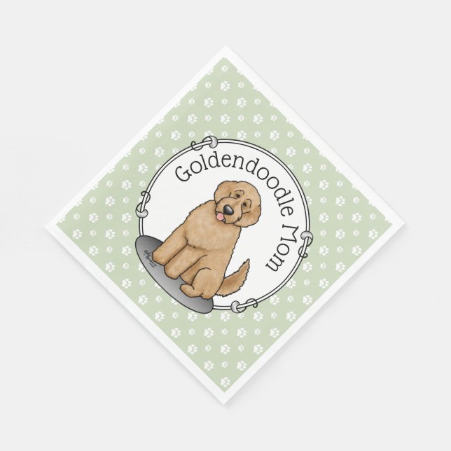 Goldendoodle Mamma Doodle Mamma (guldröd) mamma Pappersservett (Hörn)