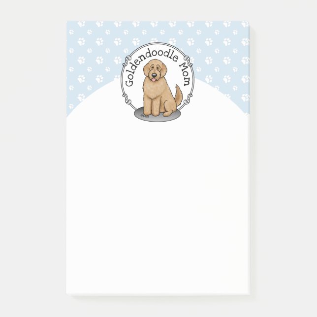 Goldendoodle Mamma Doodle Mamma (guldröd) mamma Post-it Block (Framsida)