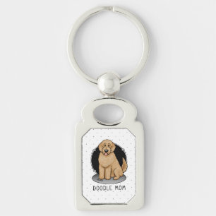 Goldendoodle Mamma Doodle Mamma (guldröd) mamma Rektangulärt Silverfärgad Nyckelring