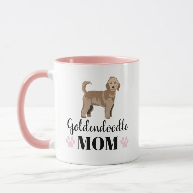 Goldendoodle Mamma med personlig foto Mugg (Vänster)