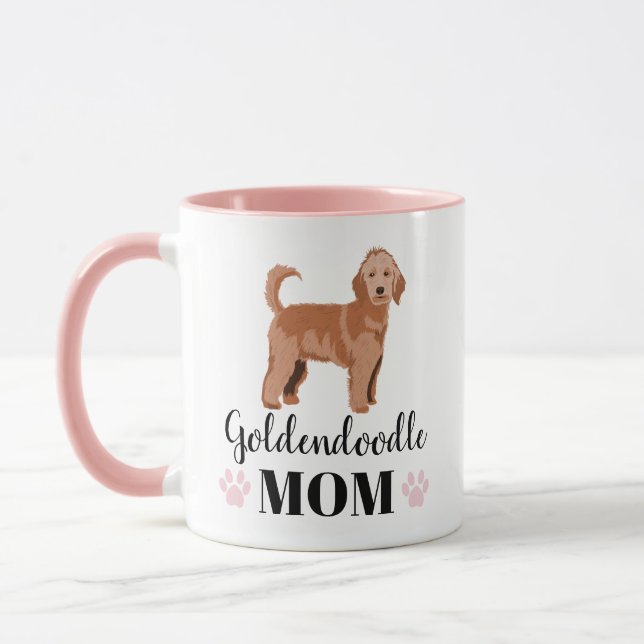 Goldendoodle Mamma med personlig foto Mugg (Vänster)
