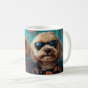 Goldendoodle Med Hjärtrosor Alla Hjärtans Dag Kaffemugg