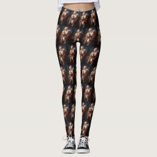 Goldendoodle med Jultomten julafton Leggings