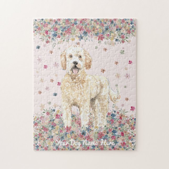Goldendoodle med medellångt hår pussel (Vertikal)