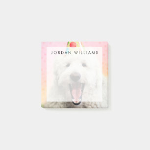 Goldendoodle med Party Hat Post-it Block