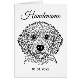 Goldendoodle Minimalist Line Art Personalized card Hälsningskort