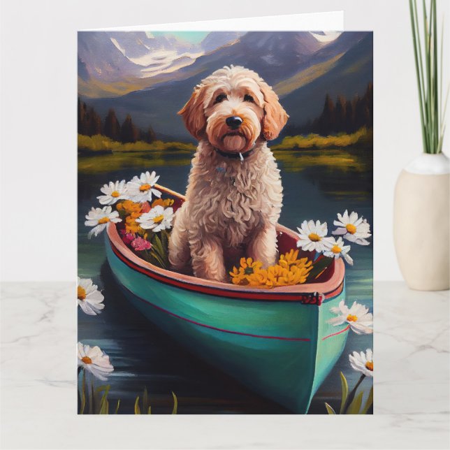 Goldendoodle på en Paddle: En grek Äventyr Kort (Framsida)