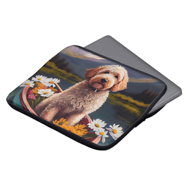 Goldendoodle på en Paddle: En grek Äventyr Laptop Fodral (Framsida topp)