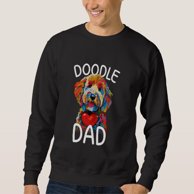 Goldendoodle Pappa Design Pop Art Manar Goldendood Lång Ärmad Tröja (Framsida)