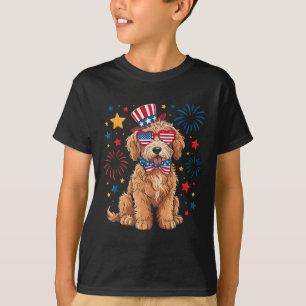 Goldendoodle Patriotisk 4:e Juli Golden Doodle D T Shirt