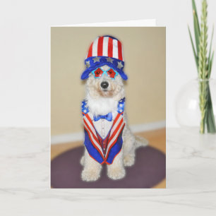 Goldendoodle-patriotiskt kort
