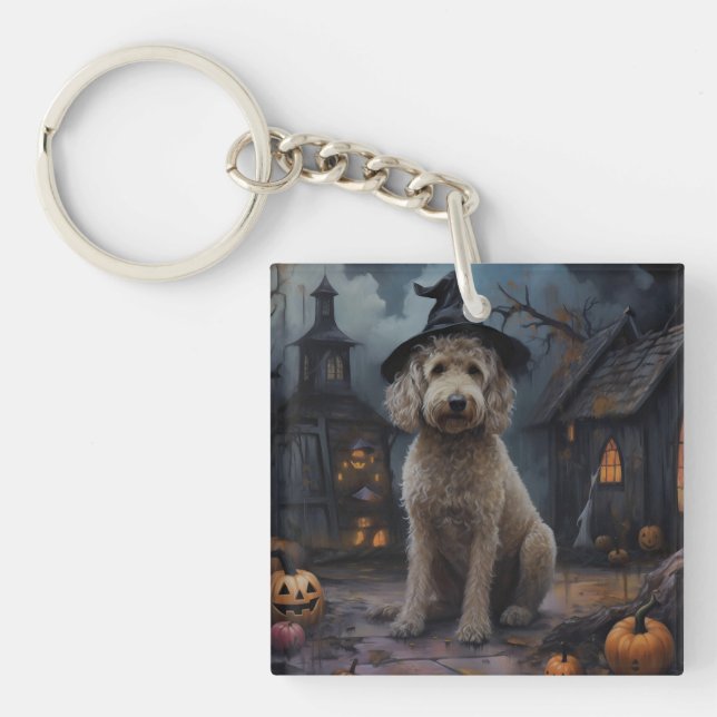 Goldendoodle Pumpa Halloween Skräck (Framsidan)