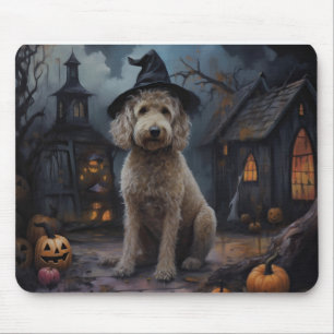 Goldendoodle Pumpkins Halloween Scary Musmatta