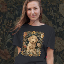 Goldendoodle Puppy in Old Fashioned Garden