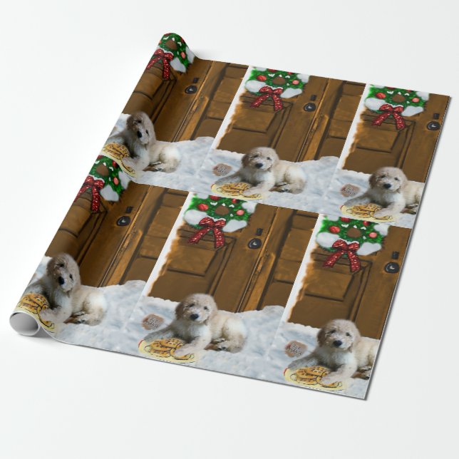 Goldendoodle Puppy-jul Presentpapper (Utrullad)
