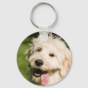 Goldendoodle Puppy Panting Nyckelring