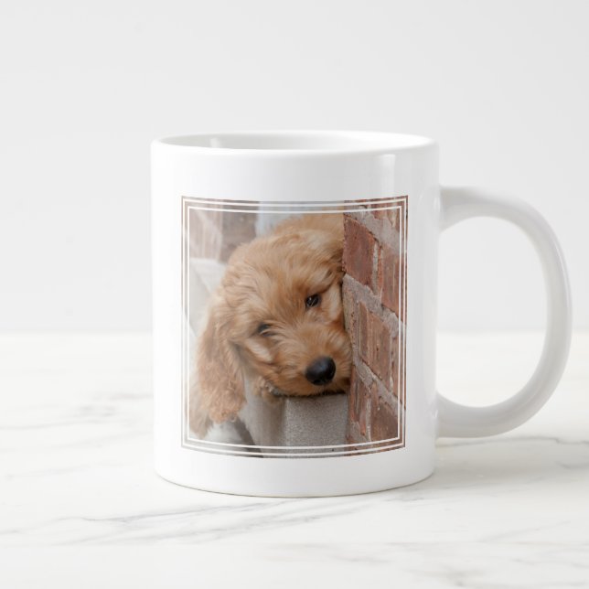 Goldendoodle Puppy Peeking Jumbo Mugg (Höger)