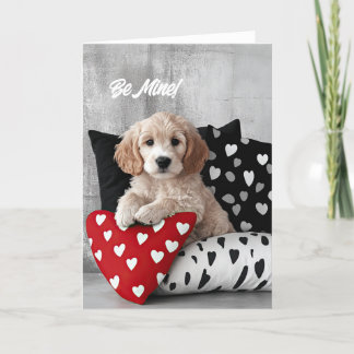 Goldendoodle Puppy Valentine Card Tack Kort