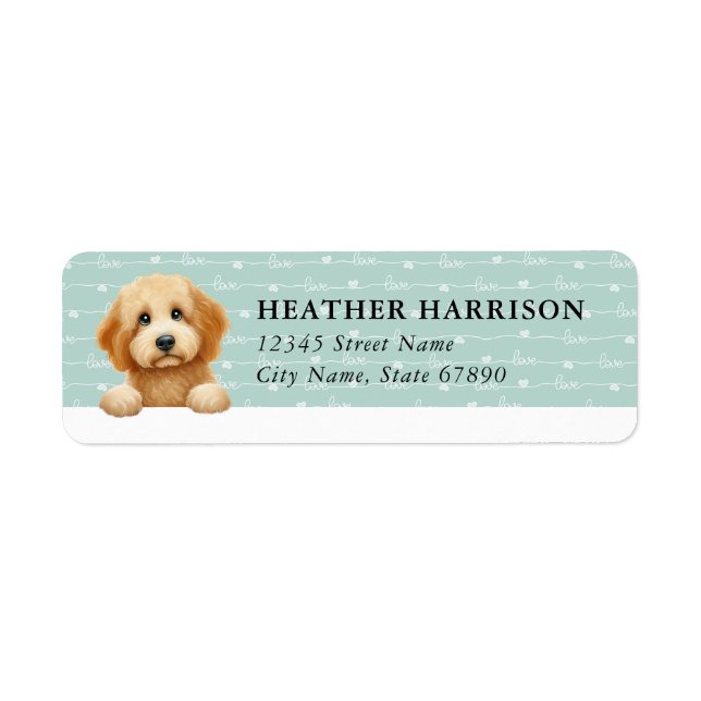 Goldendoodle Returadressetiketter Returadress Etikett (Framsidan)