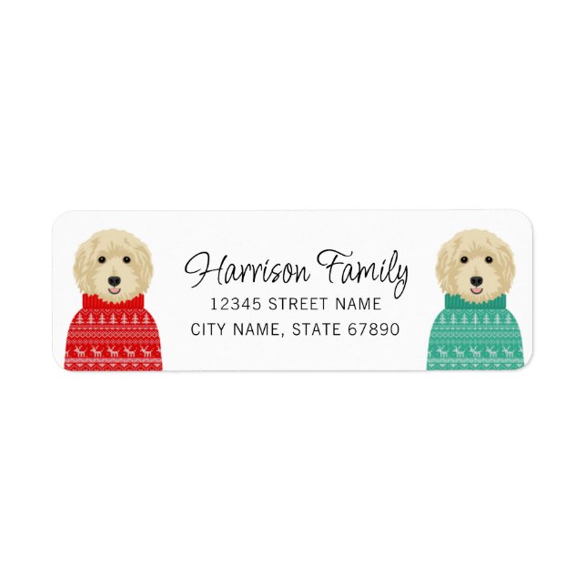 Goldendoodle-Returetiketter Returadress Etikett (Framsidan)