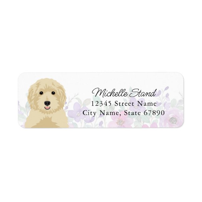 Goldendoodle-Returetiketter Returadress Etikett (Framsidan)