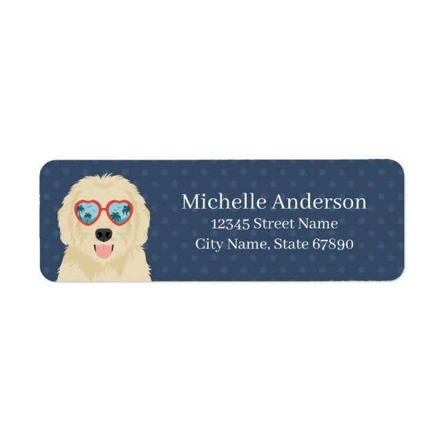 Goldendoodle-Returetiketter Returadress Etikett (Framsidan)