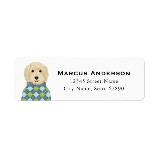 Goldendoodle-Returetiketter Returadress Etikett (Framsidan)