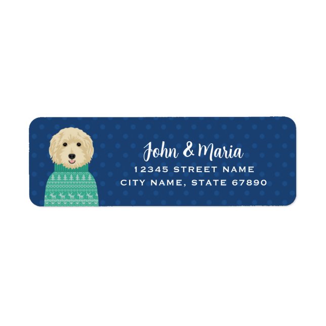 Goldendoodle-Returetiketter Returadress Etikett (Framsidan)