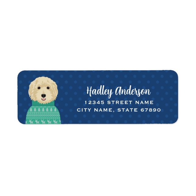 Goldendoodle-Returetiketter Returadress Etikett (Framsidan)