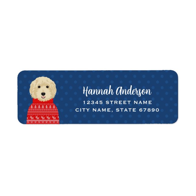 Goldendoodle-Returetiketter Returadress Etikett (Framsidan)