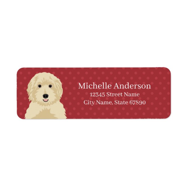 Goldendoodle-Returetiketter Returadress Etikett (Framsidan)