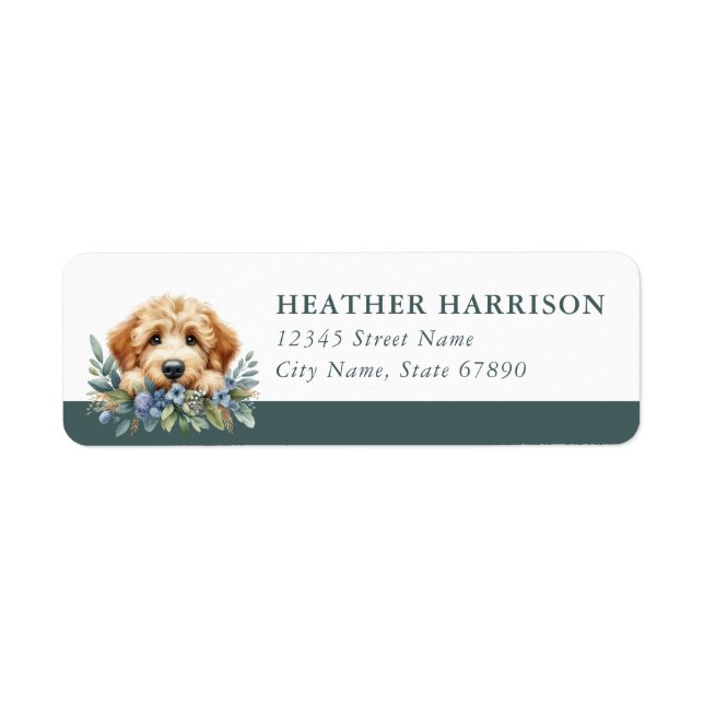Goldendoodle Return Address Labels Returadress Etikett (Framsidan)
