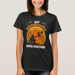 Goldendoodle Ride Pistol Goldendoodle Hund Hallow T Shirt