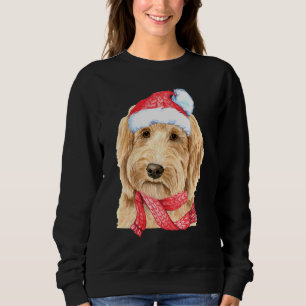 Goldendoodle Santa Hat Red Scarf Cute Hund Christm T Shirt