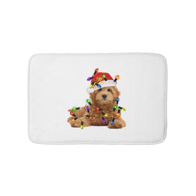 Goldendoodle Santa Hund Badrumsmatta (Framsidan)