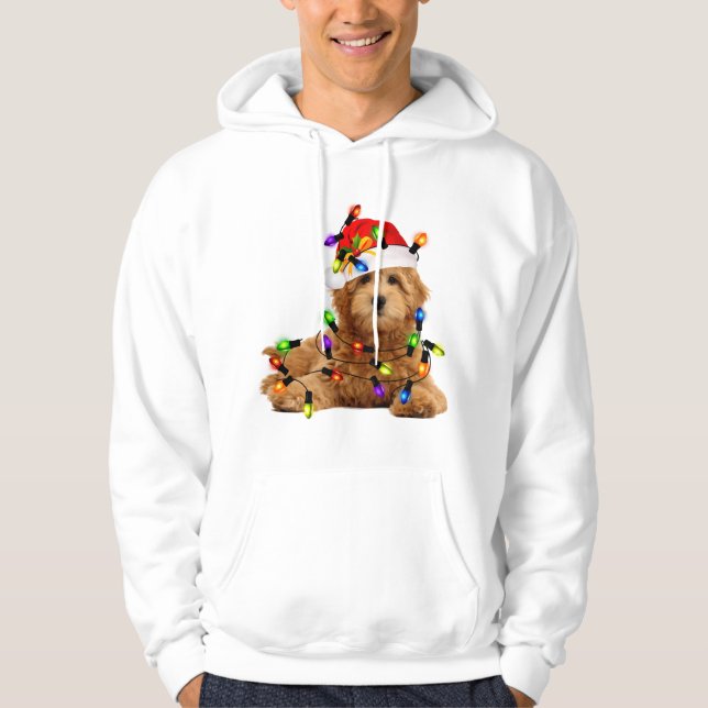 Goldendoodle Santa Hund Hoodie (Framsida)