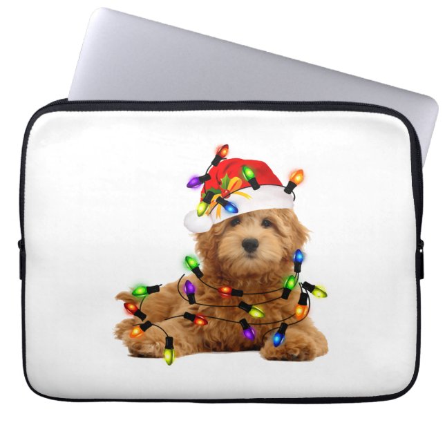 Goldendoodle Santa Hund Laptop Fodral (Framsidan)